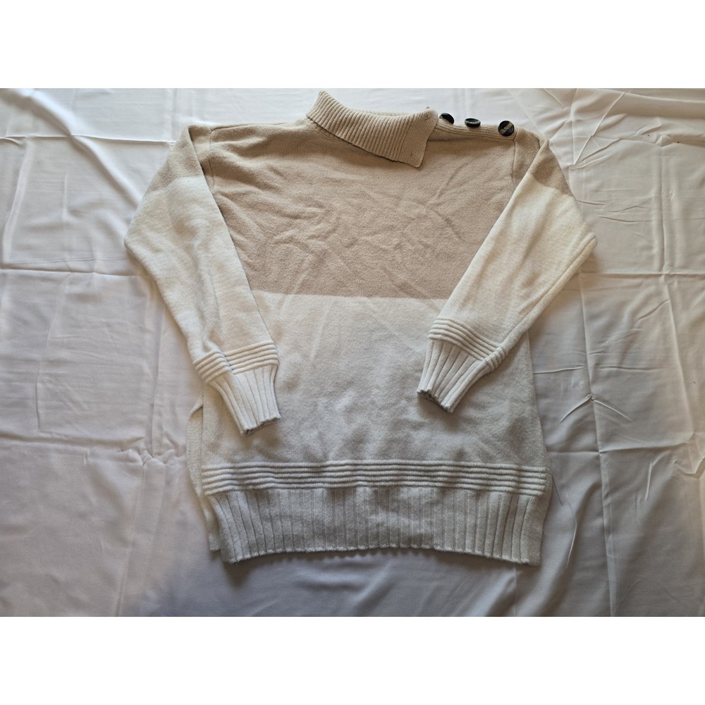 Poof Apparel Womans Sweater Tan/Sand Turtleneck Knit Size‎ Small